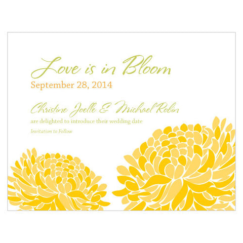 Zinnia Bloom Save The Date Card Black