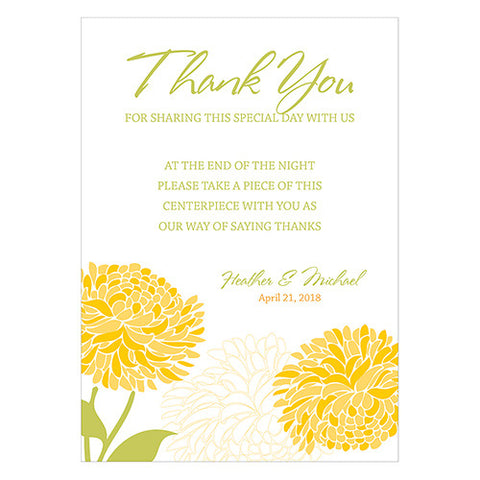 Zinnia Bloom Table Sign Black