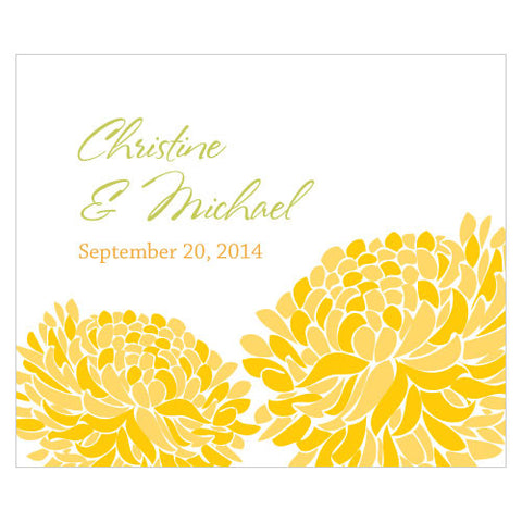 Zinnia Bloom Rectangular Label Black
