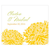 Zinnia Bloom Rectangular Label Black