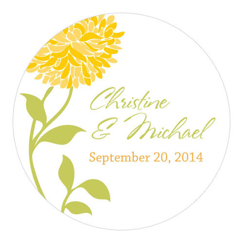 Zinnia Bloom Large Sticker Black