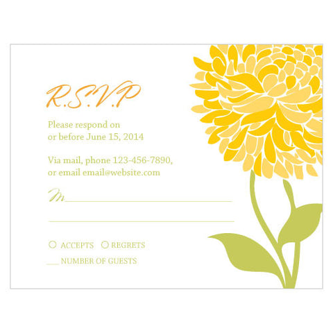 Zinnia Bloom RSVP Black