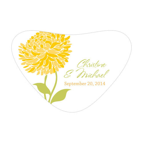 Zinnia Bloom Heart Container Sticker Black