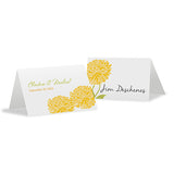 Zinnia Bloom Place Card With Fold Black