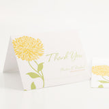 Zinnia Bloom Thank You Card Black