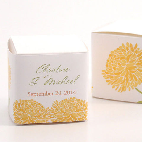 Zinnia Bloom Favor Box Wrap Black