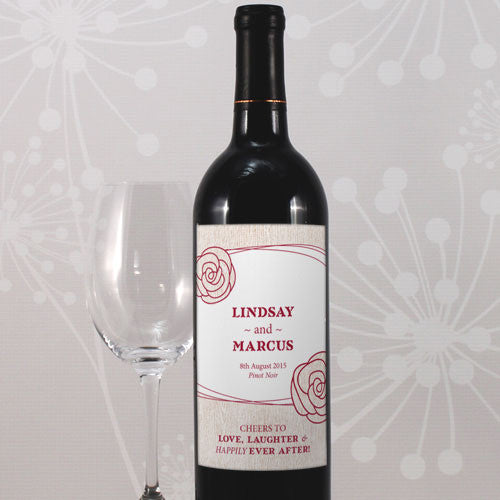 Rose Wine Label Pastel Pink