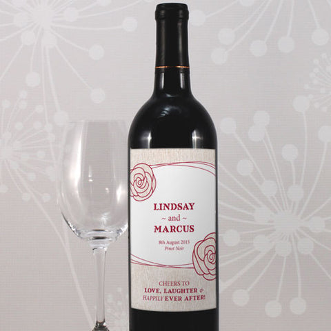 Rose Wine Label Pastel Pink