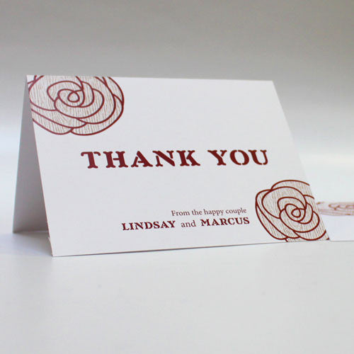 Rose Thank You Card Pastel Pink