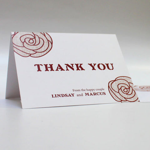 Rose Thank You Card Pastel Pink