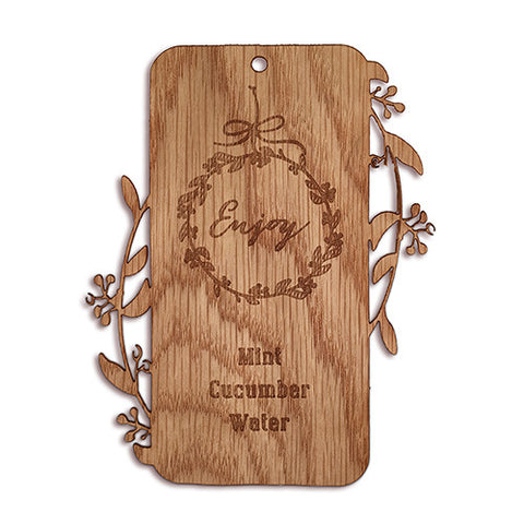 Personalized Drink Display Wood Veneer Tag