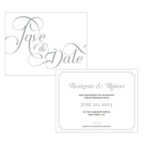 Expressions Save The Date Card Red Text With White Background