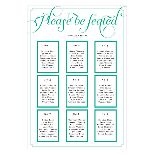 Personalized Seating Chart Kit with Expressions Design Red Text With White Background