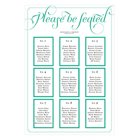 Personalized Seating Chart Kit with Expressions Design Red Text With White Background