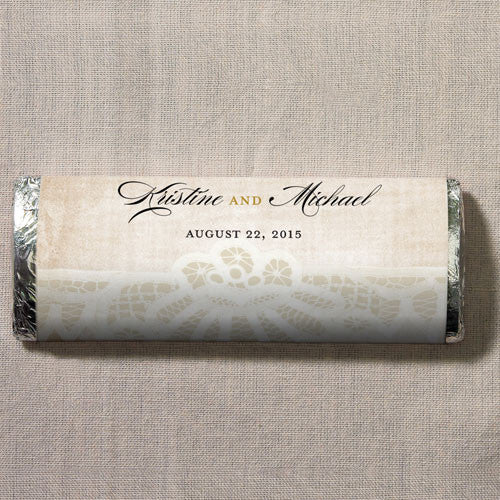 Vintage Lace Nut Free Gourmet Milk Chocolate Bar Pastel Pink