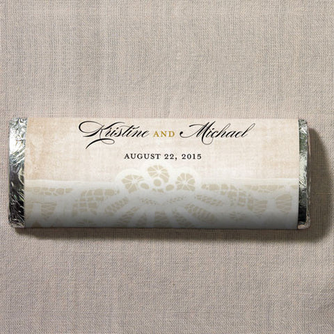 Vintage Lace Nut Free Gourmet Milk Chocolate Bar Pastel Pink