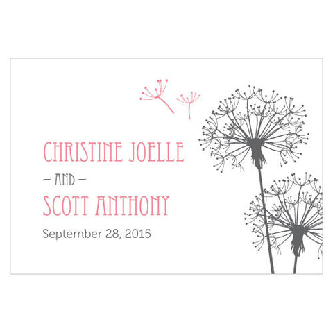 Dandelion Wishes Large Rectangular Tag Lavender