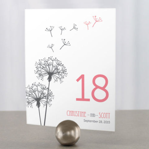 Dandelion Wishes Table Number Numbers 1-12 Lavender