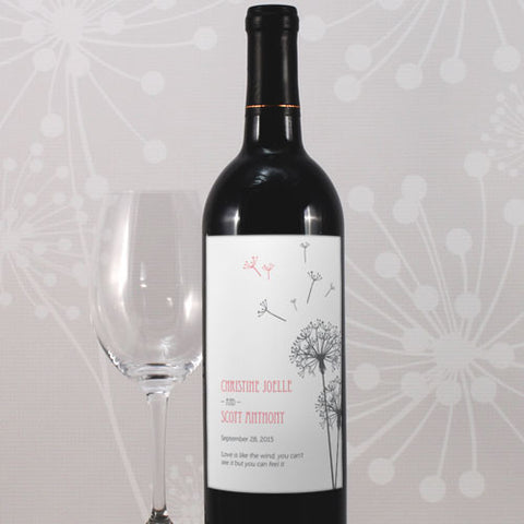 Dandelion Wishes Wine Label Lavender