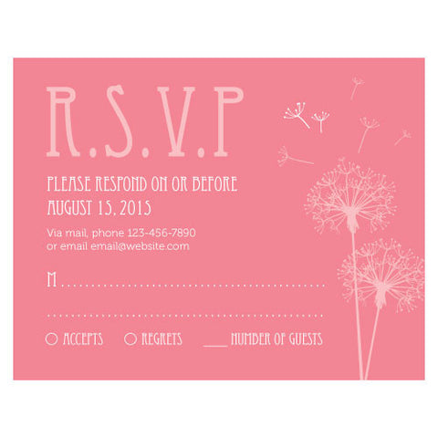 Dandelion Wishes RSVP Lavender