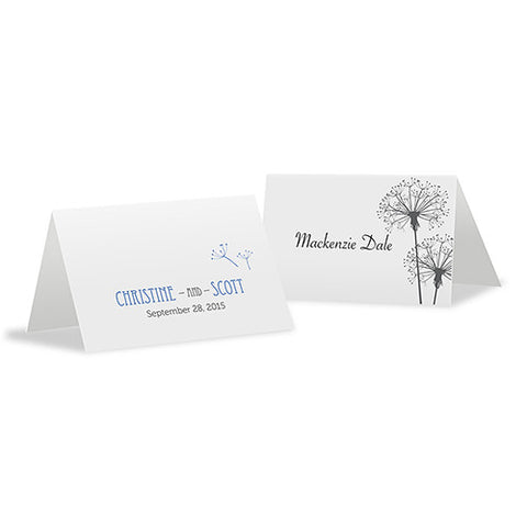 Dandelion Wishes Place Card With Fold Lavender