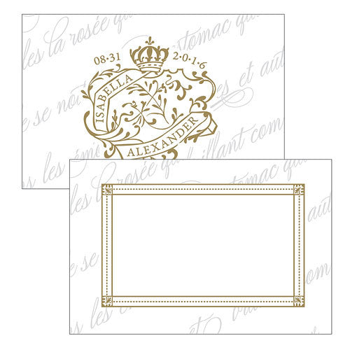 Parisian Love Letter Large Rectangular Tag Black