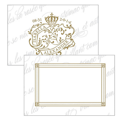 Parisian Love Letter Large Rectangular Tag Black