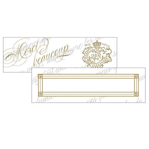 Parisian Love Letter Small Rectangular Tag Black