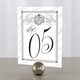 Parisian Love Letter Table Number Numbers 1-12 Black