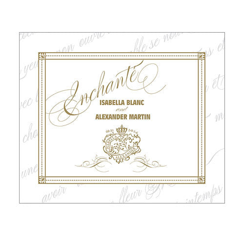 Parisian Love Letter Rectangular Label Black