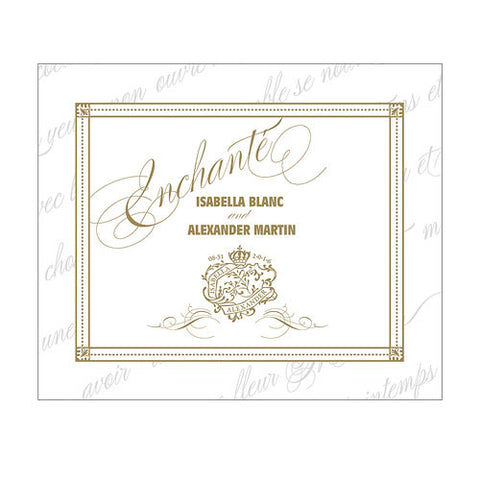 Parisian Love Letter Rectangular Label Black