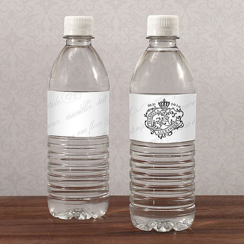 Parisian Love Letter Water Bottle Label Black