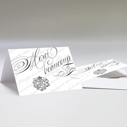 Parisian Love Letter Thank You Card Black