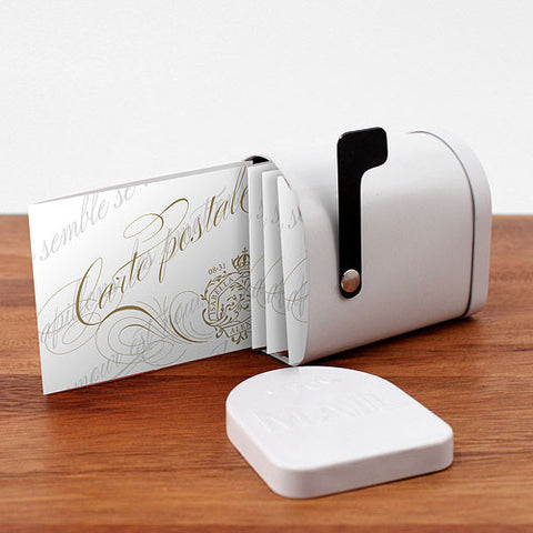 Parisian Love Letter Post Note Card with Fold Black