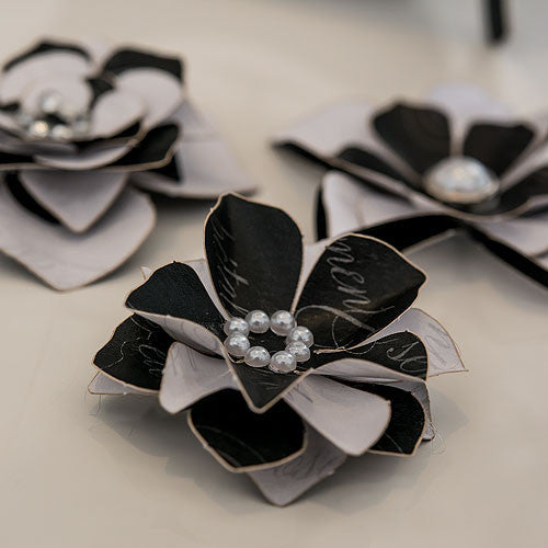 Parisian Love Letter Paper Blooms Black