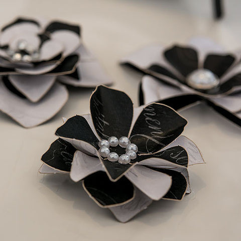 Parisian Love Letter Paper Blooms Black