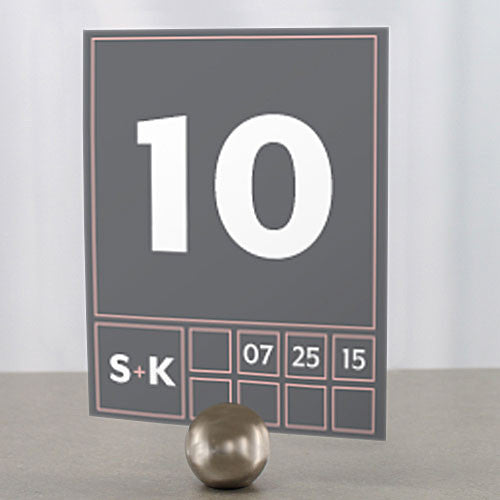 Times Square Table Number Numbers 1-12 White