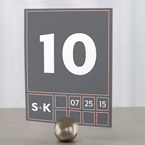Times Square Table Number Numbers 1-12 White