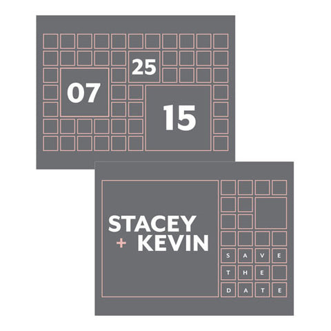 Times Square Save The Date Card White