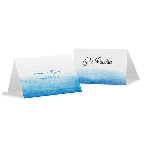 Aqueous Place Card With Fold Pastel Pink