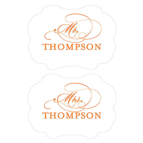 Personalized Mr. & Mrs. Paper Chair Markers Classical Green