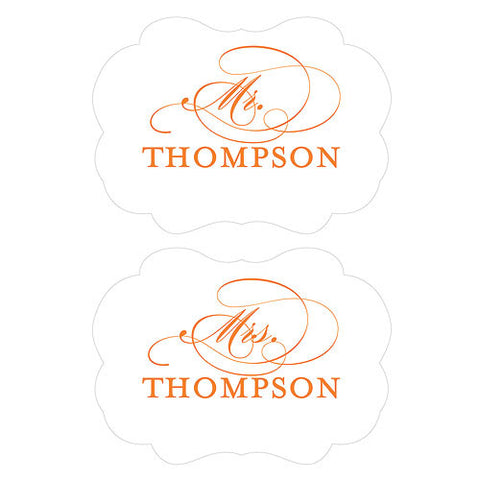 Personalized Mr. & Mrs. Paper Chair Markers Classical Green