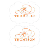 Personalized Mr. & Mrs. Paper Chair Markers Classical Green