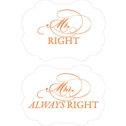 Cheeky Mr. Right & Mrs. Always Right Paper Chair Markers Classical Green