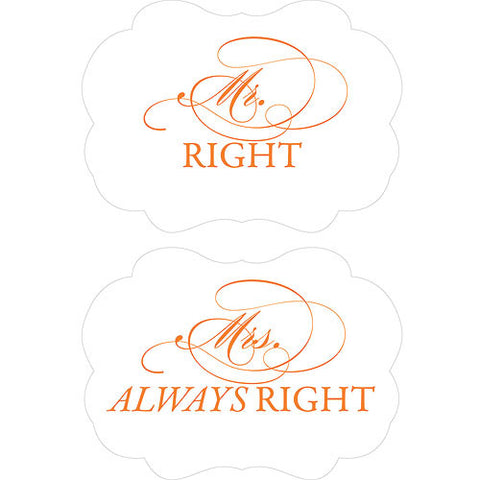 Cheeky Mr. Right & Mrs. Always Right Paper Chair Markers Classical Green
