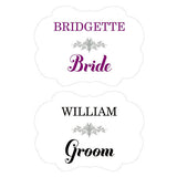 Personalized Bride and Groom Paper Chair Markers Black