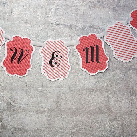 Striped Decorative Shape Bunting Banner Classical Green