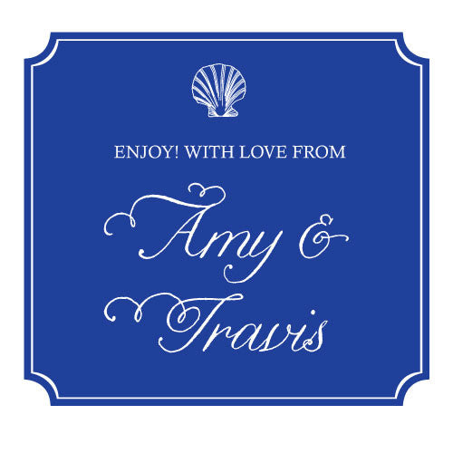 Nautical Seashell Miniature Cling Royal Blue