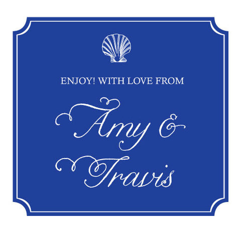 Nautical Seashell Miniature Cling Royal Blue