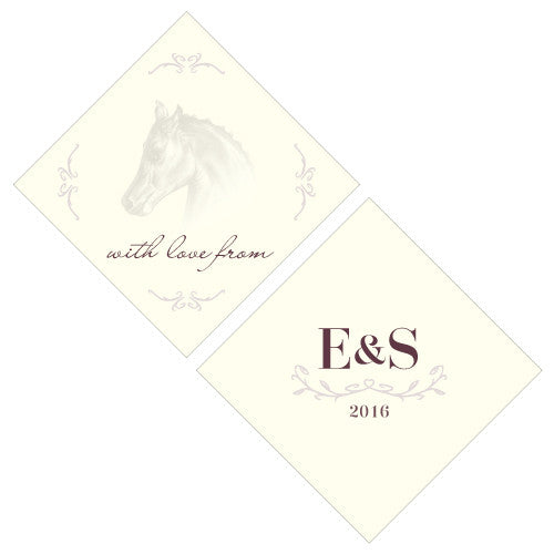 Equestrian Love Square Tag Black